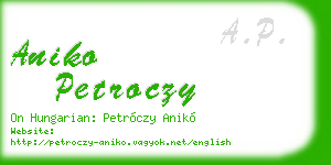 aniko petroczy business card