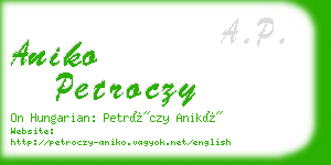 aniko petroczy business card